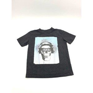 PS Aeropostale Boys 4 T Shirt Skull Live Life Loud Gray Play Toddler Clothes